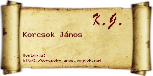 Korcsok János névjegykártya