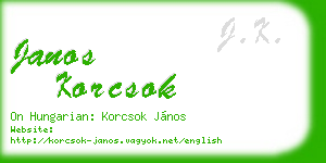 janos korcsok business card